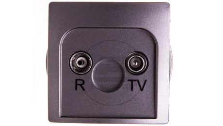 Simon Basic Gniazdo antenowe R/TV przelotowe stal inox BMZAP10/1.01/21