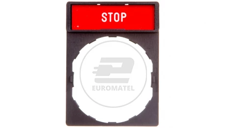 Szyld opisowy 30x40mm z etykietą 8x27mm STOP ZBY2304
