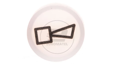 Soczewka przycisku 22mm płaska biała z symbolem M22-XDLH-W-X17 218358