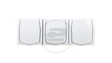 MADERA Gniazdo hermetyczne potrójne z/u Schuko IP44 klapka biała GNH-3NS/00/w