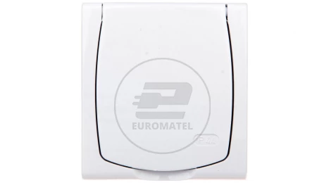 MADERA Gniazdo hermetyczne pojedyncze z/u Schuko IP44 z przesłonami klapka biała GNH-1NSP/00/w