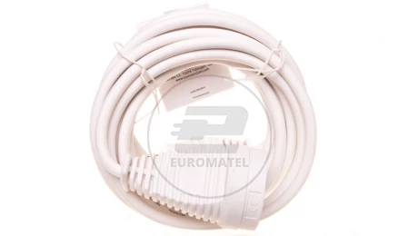 Kabel przedłużajacy (przedłużacz) 5m biały 1x230V H05VV-F3G1,5 1168444