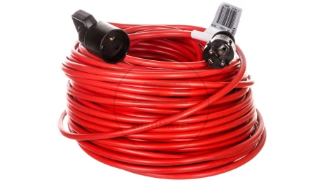 Kabel przedłużajacy (przedłużacz) 50m czerwony 1x230V H05VV-F 3G1,5 1167504