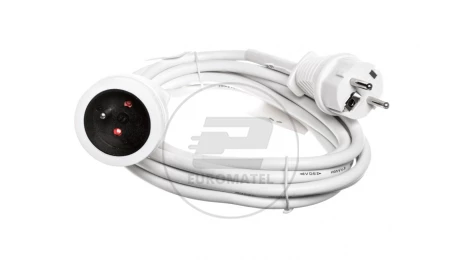 Kabel przedłużający (przedłużacz) 3m biały 1x230V H05VV-F3G1,5 1168434