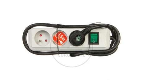Listwa zasilajaca Eco-Line 1,5m 3 gniazda jasnoszara H05VV-F 3G1,5 1152354
