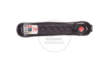 Listwa zasilająca Premium-Line 3m 8 gniazd czarna H05VV-F 3G1,5 1806114018