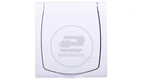 MADERA Gniazdo hermetyczne pojedyncze z/u Schuko IP44 klapka biała GNH-1NS/00/w
