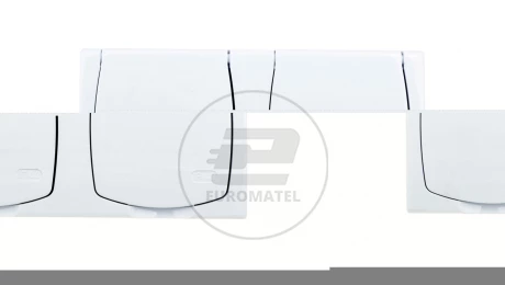 MADERA Gniazdo hermetyczne podwójne z/u IP44 klapka biała GNH-2NZ/00/w