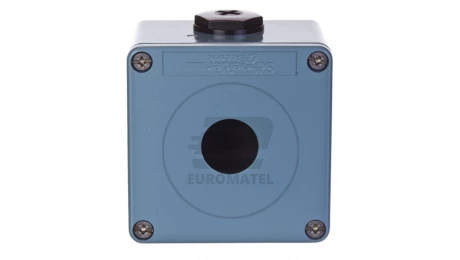 Kaseta sterownicza pusta 1 otwór fi 22mm 80x80mm niebieska stop miedzi IP65 XAPM1201