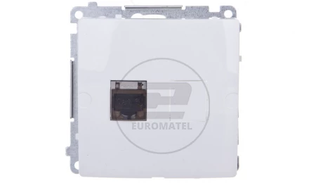 Simon Basic Gniazdo komputerowe pojedyncze RJ45 kat.6 ekranowane z przesłoną białe BM61E.01/11