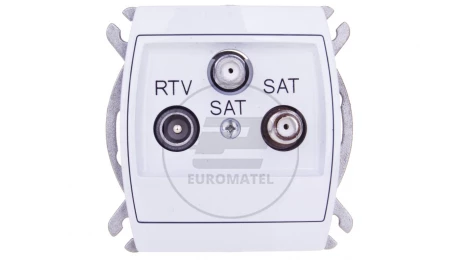 GAZELA Gniazdo antenowe RTV-SAT-SAT białe GPA-J2S/m/00