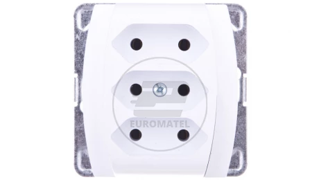 GAZELA Gniazdo potrójne b/u 2,5A EURO białe GP-3J/m/00