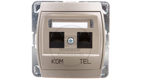 GAZELA Gniazdo teleinformatyczne RJ45 + RJ11 satynowe GPKT-J/K/m/16/16