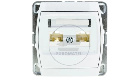 GAZELA Gniazdo komputerowe podwójne 2xRJ45 kat.5e FOREX białe GPK-2J/F/m/00