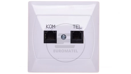 AKCENT Gniazdo teleinformatyczne RJ45 + RJ11 białe GPKT-A/K/00