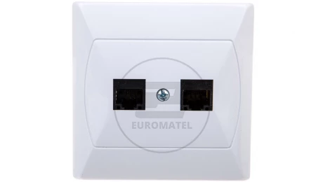 AKCENT Gniazdo komputerowe podwójne RJ45 kat.5e MMC białe GPK-2A/K/00