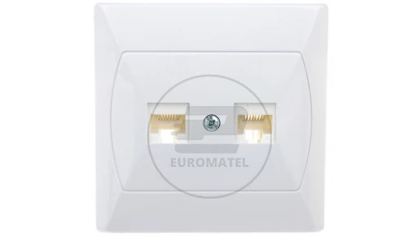 AKCENT Gniazdo komputerowe podwójne RJ45 kat.5e FOREX białe GPK-2A/F/00