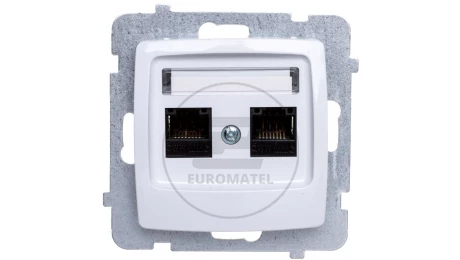 KARO Gniazdo komputerowe podwójne RJ45 kat.5e MMC białe GPK-2S/K/m/00