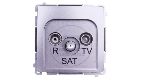 Simon Basic Gniazdo antenowe RTV/SAT przelotowe stal inox BMZAR-SAT10/P.01/21