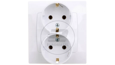 KARO Gniazdo podwójne z/u Schuko białe GP-2SS/00