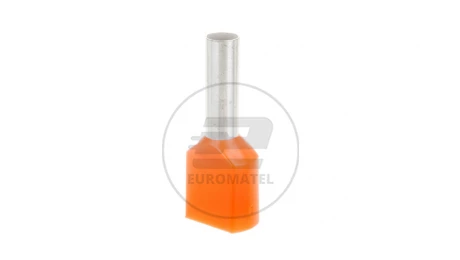 Końcówka tulejkowa izolowana HI 2X4/12 pomarańczowa E08KH-02020102201 /100szt./