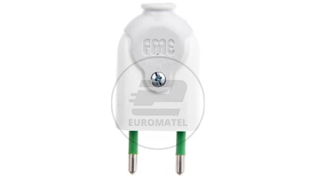 Wtyczka płaska 10A 250V biała FWB 51.220