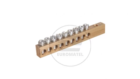 Listwa zaciskowa 9-torowa N/PE do 16mm2 bez izolatora ZT O 9 otw. bez izolat.