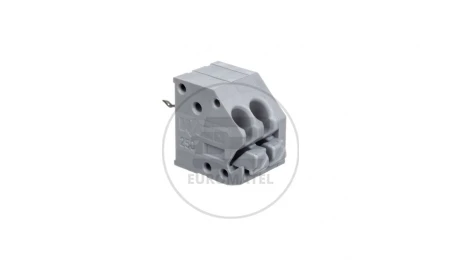 Listwa zaciskowa do płytek drukowanych 2-torowa 1 pin/biegun z przyciskami i otworem pomiarowym do 1,3mm szara 250-102