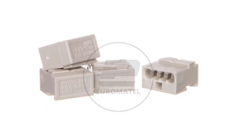 Szybkozłączka do puszek instalacyjnych MIKRO 4x 0,6-0,8mm2 jasnoszara 243-304 /100szt./