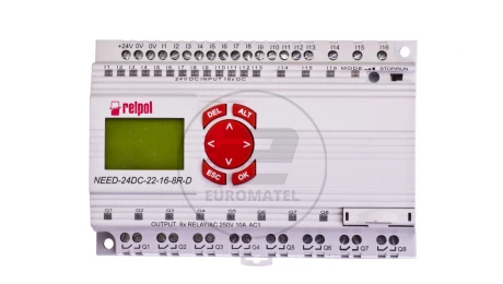 Przekaźnik programowalny 24V DC 16we, 8wy z wyświetlaczem i klawiaturą NEED-24DC-22-16-8R-D 859362