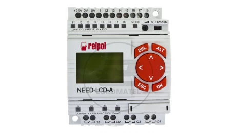 Przekaźnik programowalny 24V DC 8we, 4wy z wyświetlaczem i klawiaturą NEED-24DC-22-08-4R-D 859359