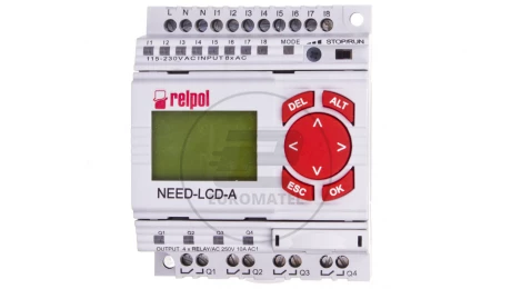 Przekaźnik programowalny 230V AC 8we, 4wy z wyświetlaczem i klawiaturą NEED-230AC-22-08-4R-D 859360