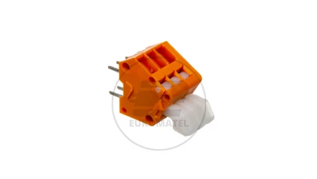 Listwa zaciskowa do płytek drukowanych 3-torowa 2 piny/biegun raster 2,54mm z przyciskami pomarańczowa 233-503