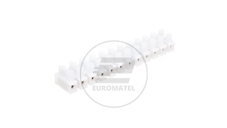 Listwa zaciskowa gwintowa 12-torowa 2,5mm2 poliamidowa PA66 z podkładką biała LPA12-2,5 89092110
