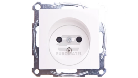 Merten System M Gniazdo pojedyncze z/u 16A IP20 z przesłonami biel polarna MTN2500-0319