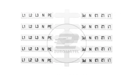 Oznacznik elastyczny do złączek szynowych EO3 /L1, L2, L3, N, PE/ 40x5szt. (200szt.) 003901816