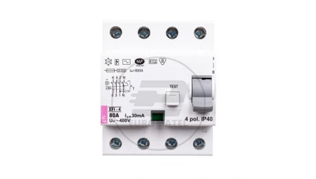Wyłącznik różnicowoprądowy 4P 80A 0,03A typ AC EFI-4 02062145