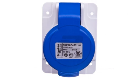 Gniazdo tablicowe 2P+Z 16A niebieskie IP44 PKF16F423