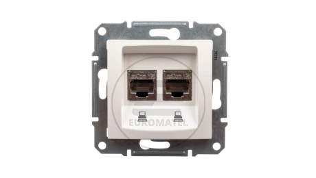 Sedna Gniazdo komputerowe podwójne RJ45 kat.5e STP kremowe SDN4600123