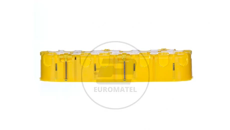 Patibox Puszka podtynkowa poczwórna pozioma IP20 żółta 080054