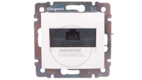 VALENA Gniazdo komputerowe pojedyncze RJ45 kat.6 UTP białe 774246