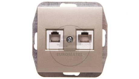 Sentia Gniazdo teleinformatyczne RJ11 RJ45 kat.5e satyna połysk 1459-57