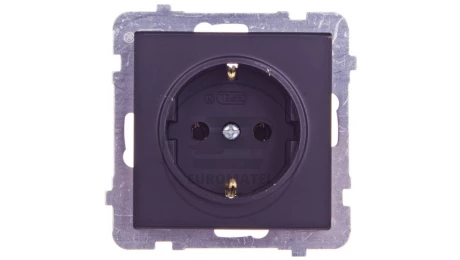 SONATA Gniazdo pojedyncze z/u Schuko czarny metalikGP-1RS/m/33