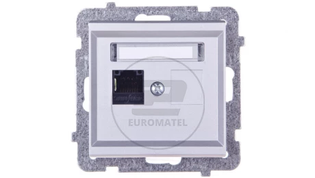 SONATA Gniazdo komputerowe pojedyncze RJ45 kat.5e srebro mat KRONE GPK-1R/K/m/38