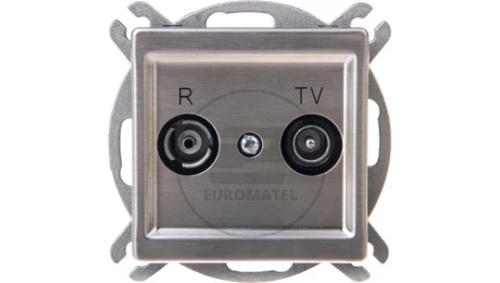 SONATA Gniazdo antenowe RTV przelotowe 14dB stal inox GPA-14RMP/m/37