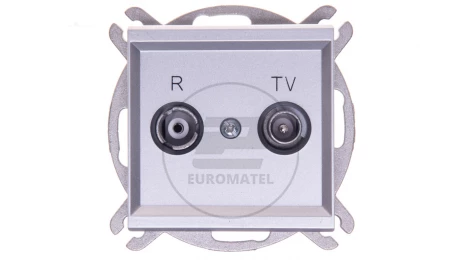 SONATA Gniazdo antenowe RTV przelotowe 16dB srebro mat GPA-16RP/m/38