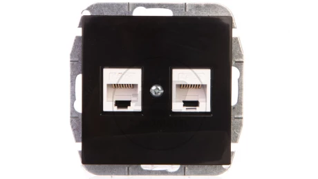 Sentia Gniazdo komputerowe podwójne RJ45 kat.5e czarny połysk 1449-58
