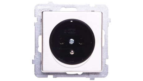 SONATA Gniazdo pojedyncze z/u stal inox GP-1RMZ/m/37