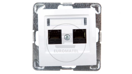 IMPRESJA Gniazdo komputerowe podwójne RJ45 kat.5e MMC białe GPK-2Y/K/m/00
