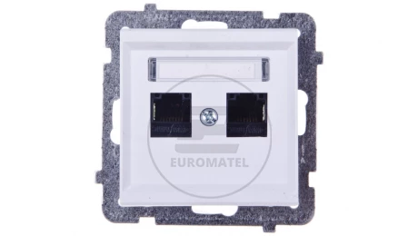 SONATA Gniazdo komputerowe podwójne 2xRJ45 kat.5e białe KRONE GPK-2R/K/m/00